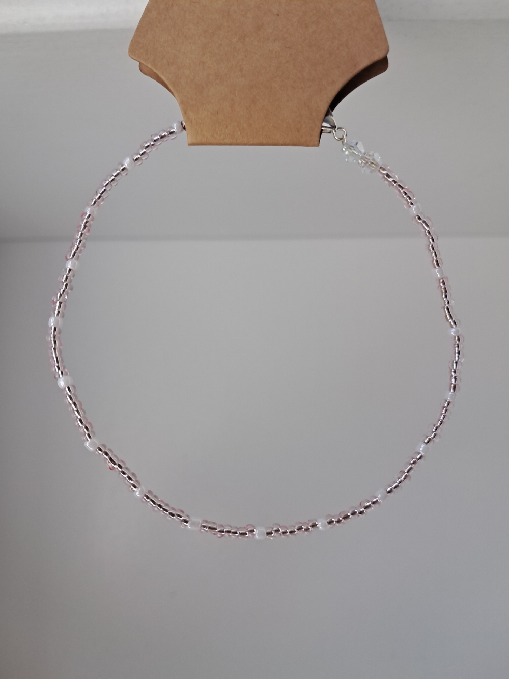 Handmade Delicate Pink Glass Beaded Ankle Bracelet- Unbranded